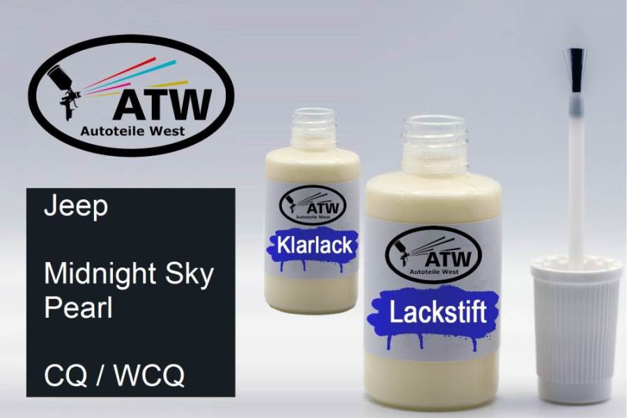 Jeep, Midnight Sky Pearl, CQ / WCQ: 20ml Lackstift + 20ml Klarlack - Set, von ATW Autoteile West.